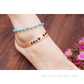 Fashion Bohemia Handmade Beaded Sequined Bare Chain Multilayer Anklet